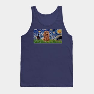 Ruby Cavalier King Charles Spaneil in Starry Night (elongated) Tank Top